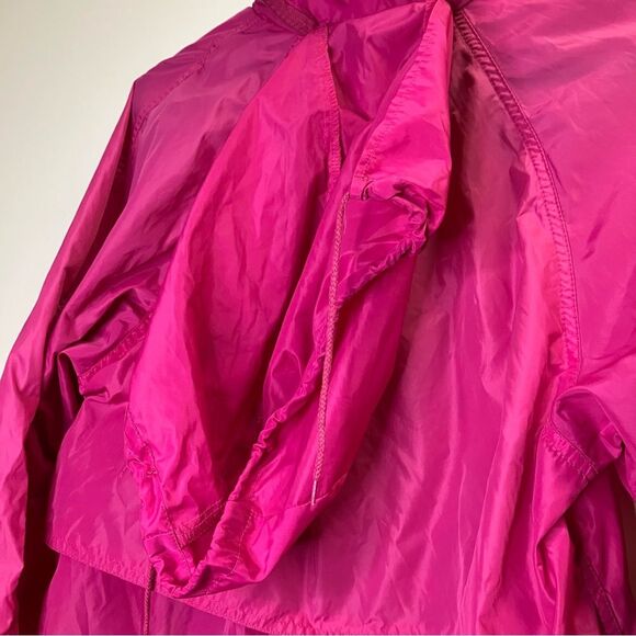 Vintage Eddie Bauer Fuchsia Magenta Hooded Windbreaker Zip Up Size Medium Y2K - Picture 4 of 12